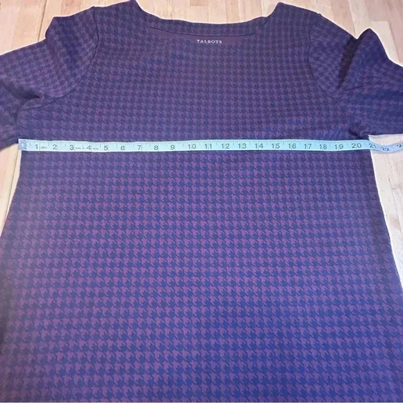 Talbots Houndstooth Purple Long Sleeve Shirt - Picture 7 of 9